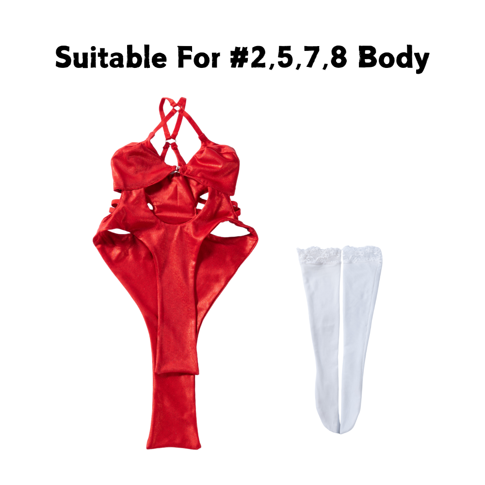 Image of Mini Sex Doll Clothes Red Gown Sexy Dress (For #2,5,7,8 Body)